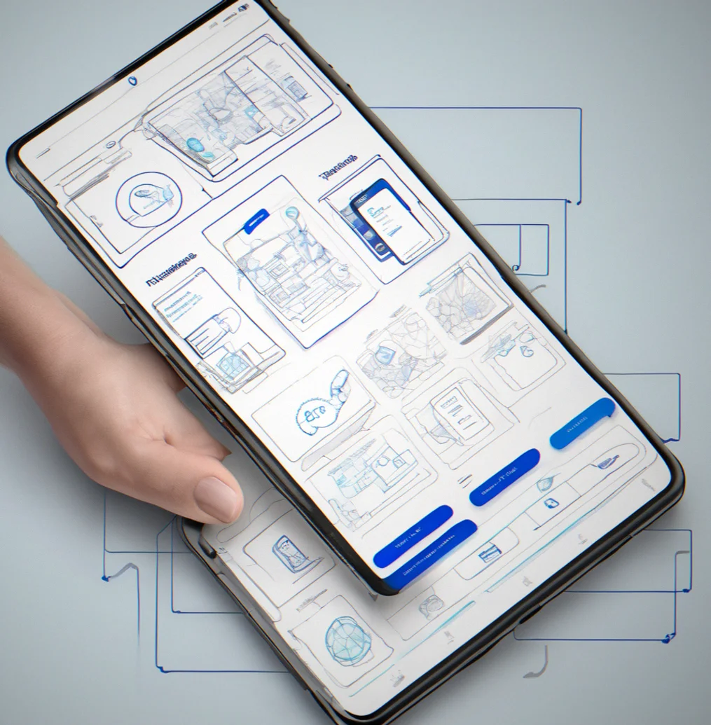 Mobile phone displaying offline-capable PWA interface with saved product looks and pending sync indicators