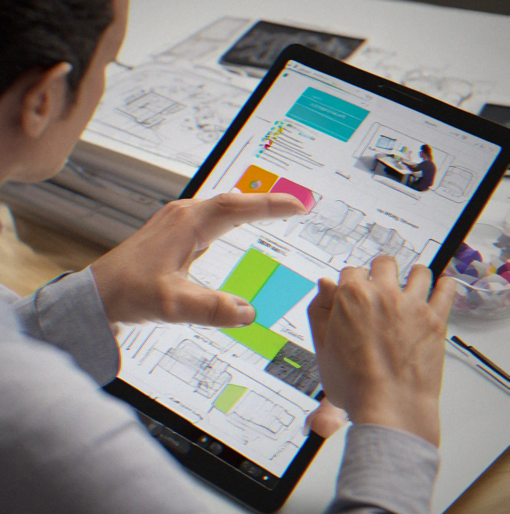 Mobile device displaying 3D WebGL portfolio visualization with color-coded asset density and real-time data updates