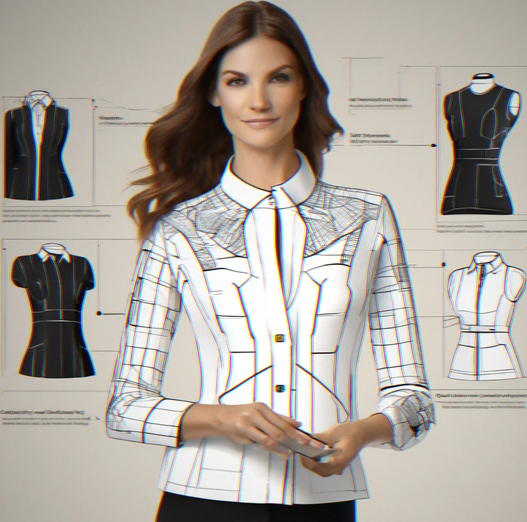 Luxury retail product configurator with interactive 3D garment model rotating and colro customization controls visible